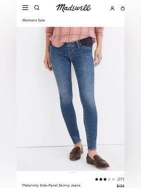 Madewell Skinny Maternity Jeans in Medium Blue Wash